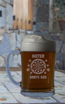 Bierkrug Darts God